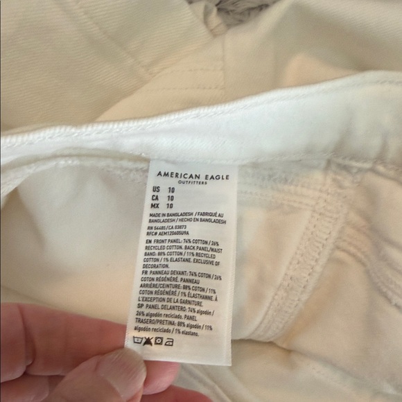 American Eagle Outfitters White Jean Shorts 10 high rise strigid NWT - Picture 8 of 9